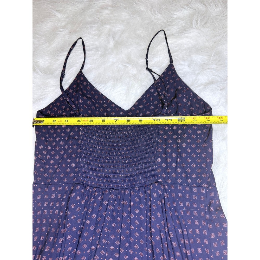 Gap Womens Navy Blue Geometric Diamond Print Smocked Back Cami Dress Small - Picture 6 of 7